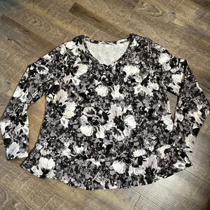 Isaac Mizrahi Live Floral Peplum Top Size Large